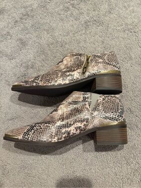 Lucky Brand Snake-Print Ankle Booties in Neutral Tones
